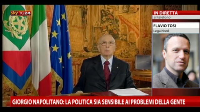 Reazioni al discorso Napolitano: Flavio Tosi, Lega Nord