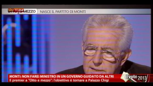 Monti: non farei Ministro in un governo guidato da altri