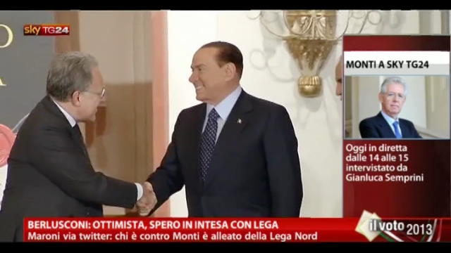 Berlusconi: ottimista, spero in intesa con Lega