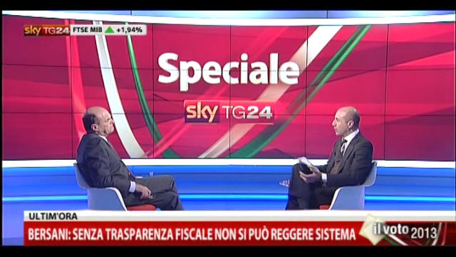 Speciale, Bersani a SkyTG24 (8): Cavaliere e Professore