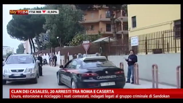 Clan dei casalesi, 20 arresti tra Roma e Caserta