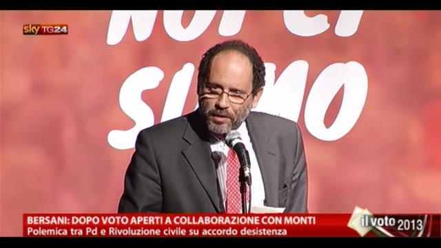 Bersani: dopo voto aperti a collaborazione con Monti