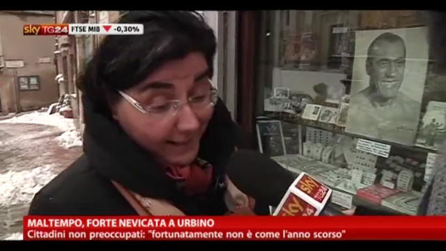Maltempo, Nevicata a Urbino: cittadini non preoccupati
