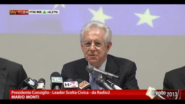 Monti: Berlusconi sbaglia, Pd non è pericolo comunista