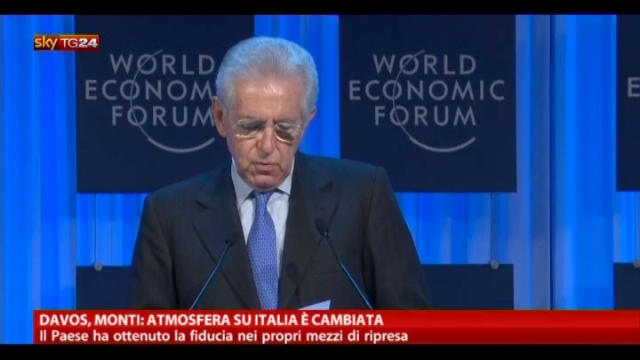 Davos, Monti: atmosfera su Italia è cambiata