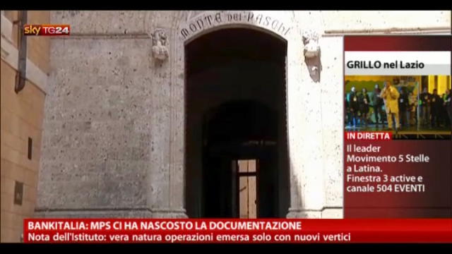 Bankitalia: MPS ci ha nascosto la documentazione