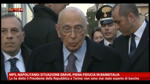 MPS, Napolitano: situazione grave, fiducia in Bankitalia