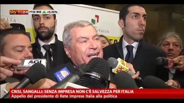 Crisi, Sangalli: senza impresa non c'è salvezza per l'Italia