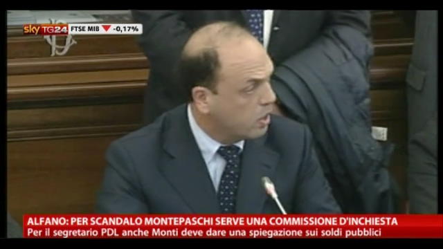 Alfano: per scandalo Montepaschi serve commissione inchiesta