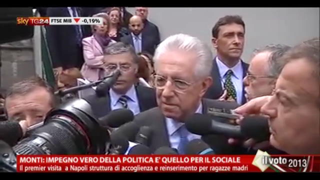 Monti: impegno vero della politica è quello per il sociale