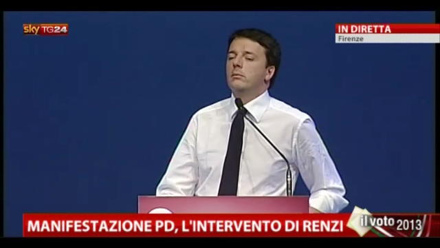 Manifestazione PD, l'intervento di Renzi