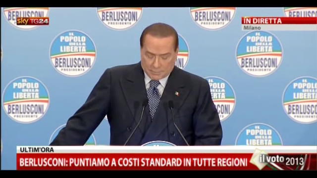 Berlusconi: via l'IMU ed eliminazione in 5 anni dell'IRAP