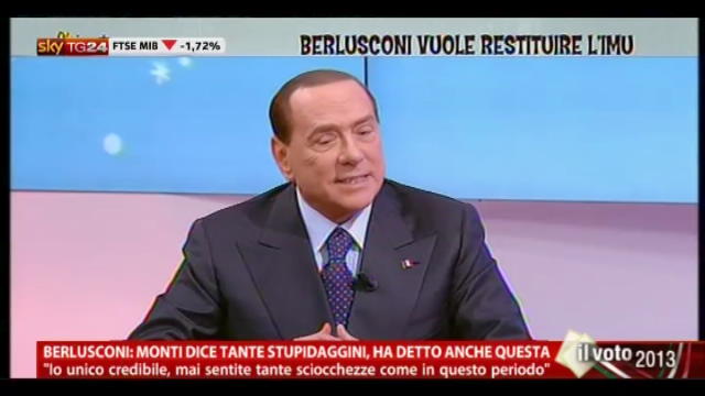 Berlusconi: Monti dice tante stupidaggini, anche questa