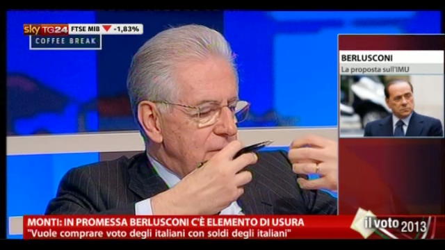 Monti: in promessa Berlusconi c'è elemento usura
