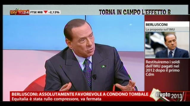 Berlusconi: assolutamente favorevole a condono tombale