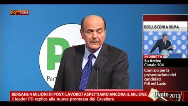Bersani, demagogia insulto all'Italia
