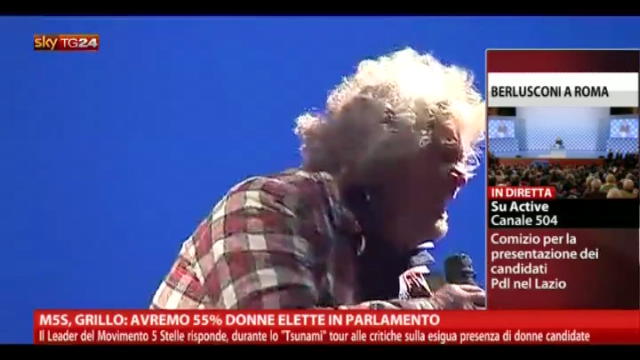 M5S, Grillo: avremo 55% donne elette in Parlamento
