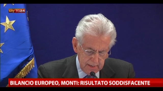 Bilancio Europeo, Monti: risultato soddisfacente