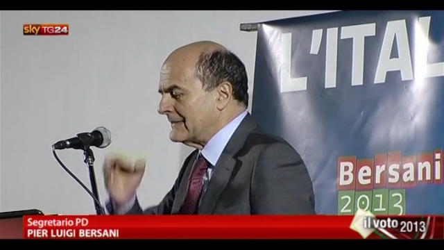 Bersani: o vinciamo noi o l'Italia va contro un muro