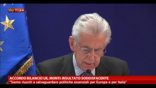 Accordo bilancio UE, Monti: risultato soddisfacente