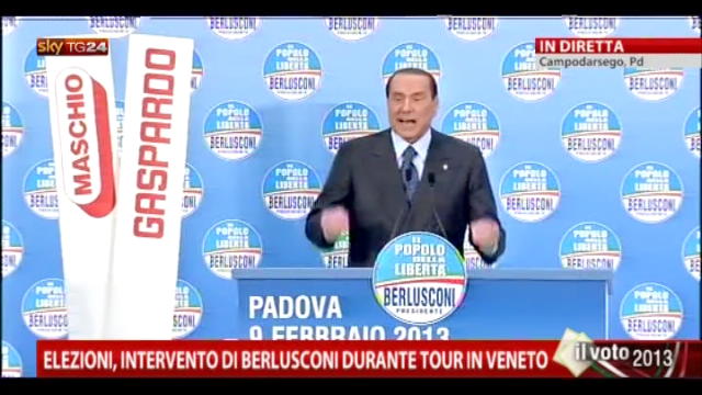 Elezioni, estratto dell'intervento di Berlusconi in Veneto