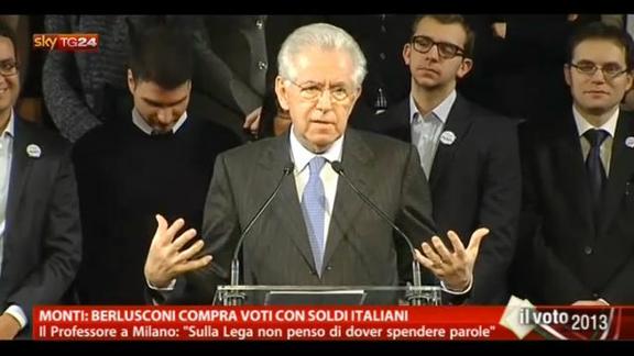 Monti: Berlusconi compra voti con i soldi italiani