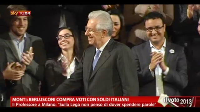 Monti, stoccata per Berlusconi e avvertimenti al PD