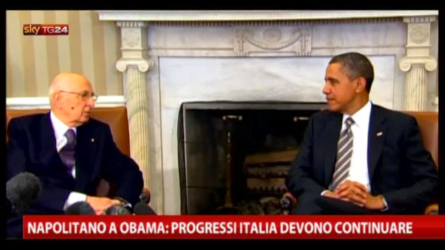 Napolitano a Obama: progressi Italia devono continuare