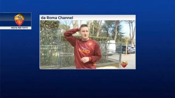 Roma, festa a sorpresa per Francesco Totti