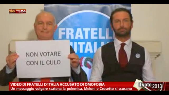 Il video di Fratelli d'Italia accusato di omofobia