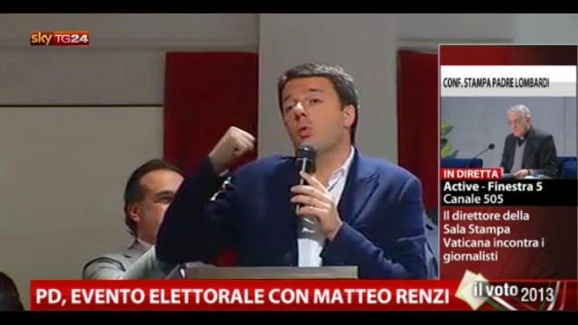Pd, evento elettorale con Matteo Renzi