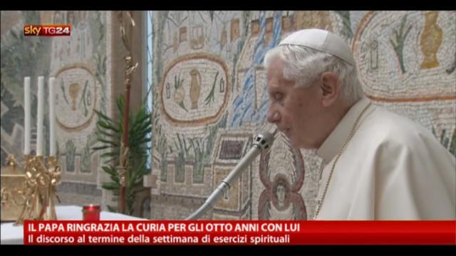Il Papa ringrazia la curia per gli otto anni con lui