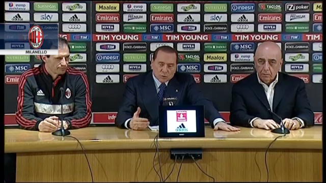 Berlusconi, Allegri e Galliani in conferenza stampa