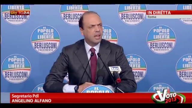 Alfano: "se Bersani vuole collaborare con Grillo faccia lui"