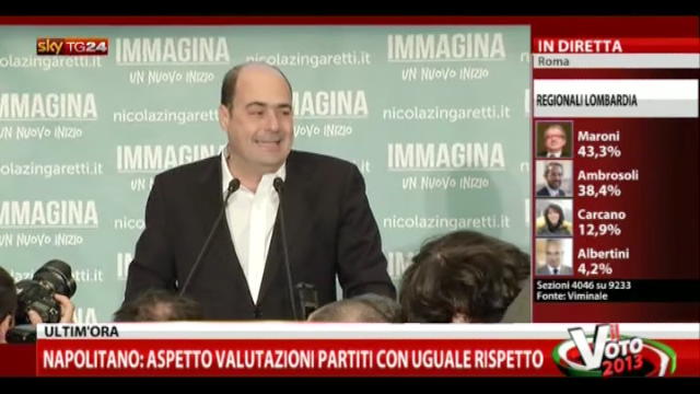 Zingaretti, la conferenza stampa