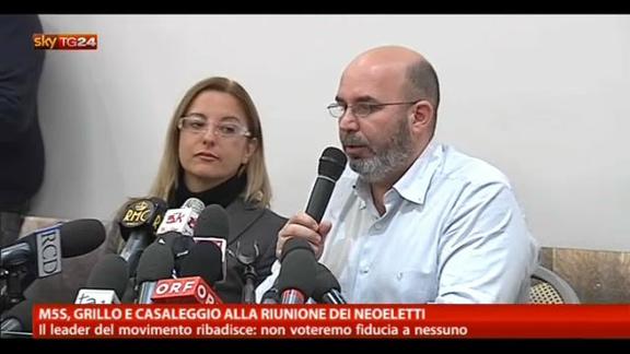 M5S, Grillo e Casaleggio alla riunione dei neoeletti