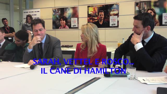 Sarah, Vettel e Rosco... il cane di Hamilton