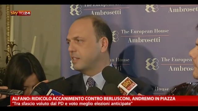 Alfano: ridicolo accanimento contro Berlusconi