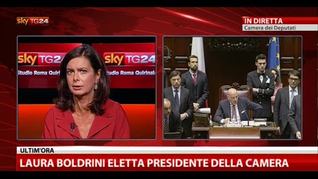 Laura Boldrini (Sel) è stata eletta Presidente della Camera