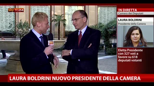 Boldrini presidente della Camera, le parole di Enrico Letta