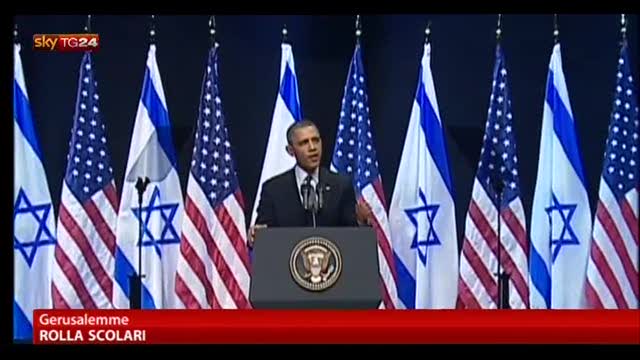Obama a studenti israeliani: spingete vostri leader a pace