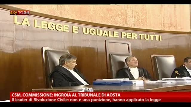 CSM, Commissione: Ingroia al Tribunale di Aosta
