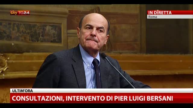Consultazioni,Bersani: all'interno PD si discute, punto