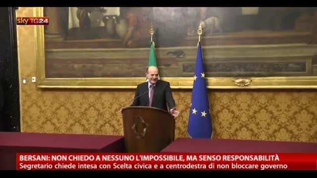 Bersani: "Chiedo senso di responsabilità"