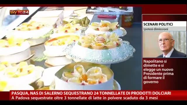 Pasqua, Nas di Salerno sequestrano 24 tonnellate di dolci