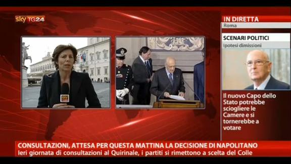 Consultazioni, attesa in mattinata decisione di Napolitano