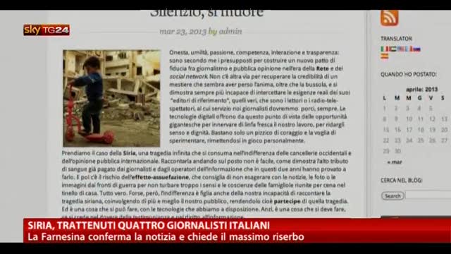 Siria, trattenuti quattro giornalisti italiani