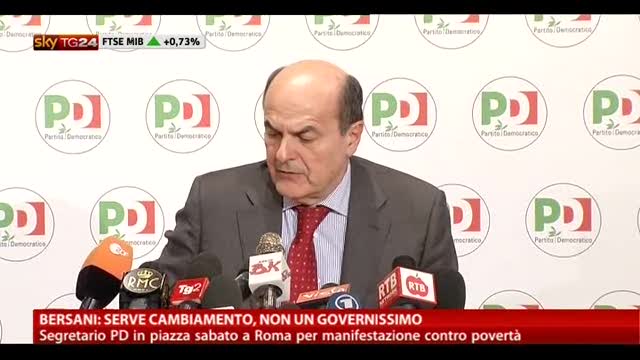 Bersani: serve un cambiamento, non un governissimo