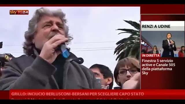 Grillo: inciucio Berlusconi-Bersani per Capo di Stato