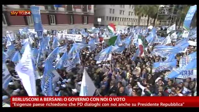 Berlusconi a Bersani: o governo con noi o si torna a votare